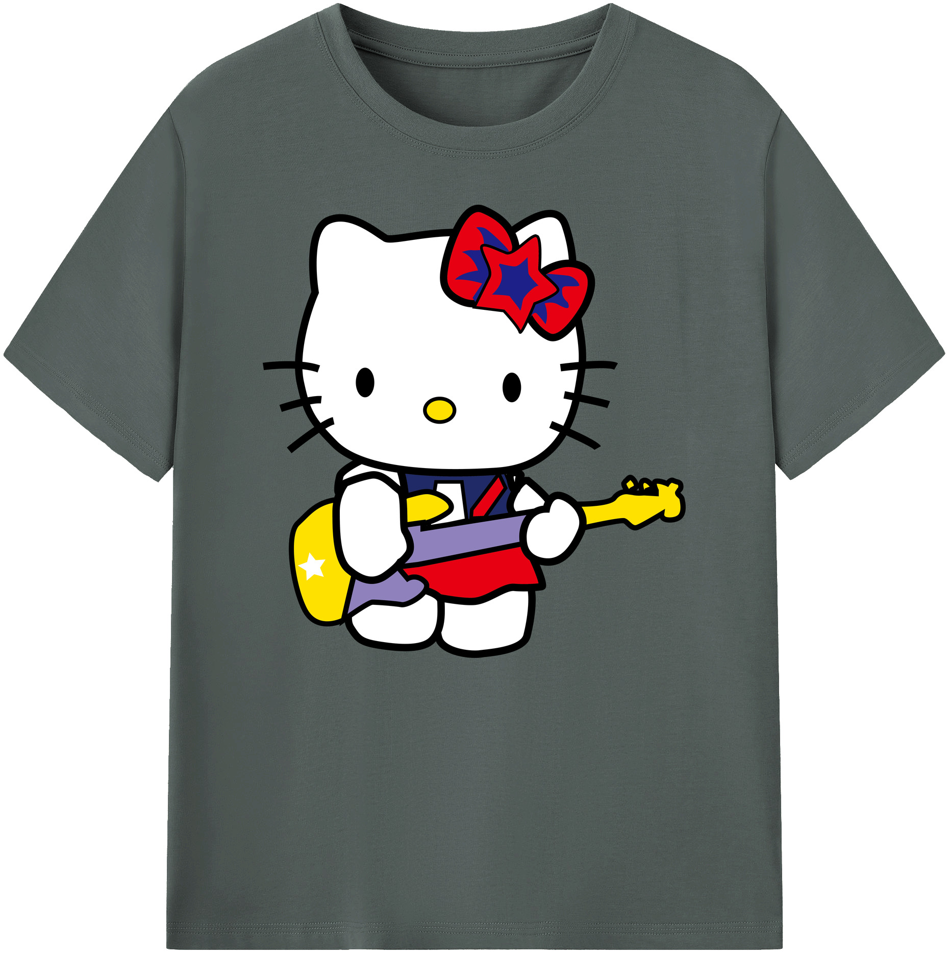（画像用） Hello Kitty ハローキティ 綿100％ メンズ半袖Tシャツ｜肌触りやわらか＆通気性